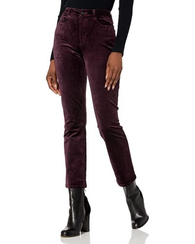 PAIGE Flaunt Femme High Rise Cropped Mini Boot In Black Cherry - Purple