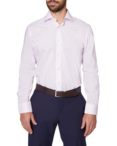 Hickey Freeman Contemporary Fitted Long Dress Shirt - Purple