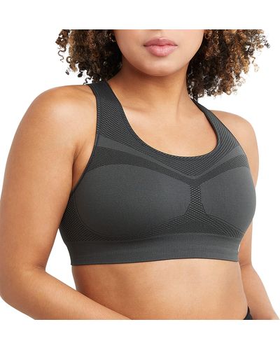 Champion , Infinity Racerback, Moderate Support, Seamless Sports Bra For , Asphalt, Small - Black