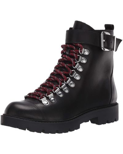 Charles David Women's Resistance Leather Combat Boots - Black