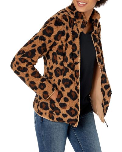 Amazon Essentials Zip Jacket,brown(leopard) Ufacturer Size : M(eu M