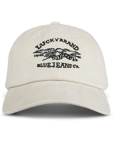 Lucky Brand Cotton Embroidered Baseball Cap With Adjustable Straps For And - Gray