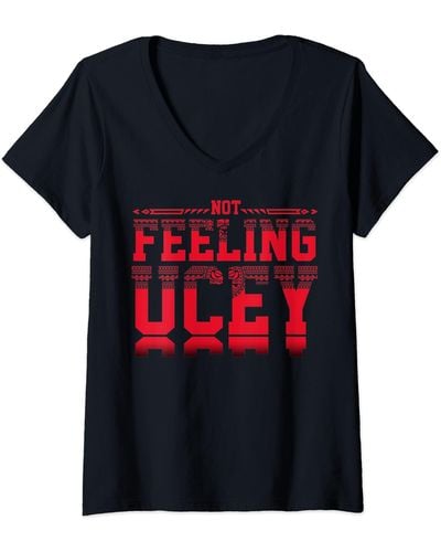 Perry Ellis S Not Feelings Ucey's For V-neck T-shirt - Black