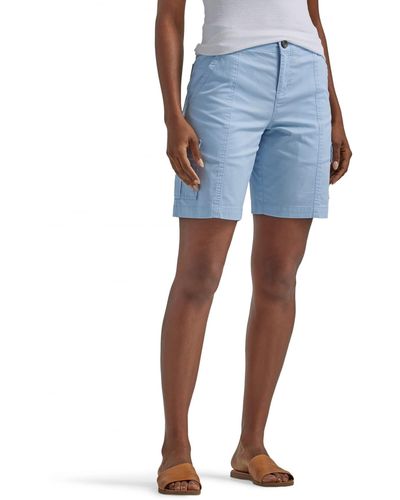 Lee Jeans Plus Size Flex-to-go Mid-rise Relaxed Fit Cargo Bermuda Short - Blue