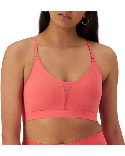 Champion , , Moisture Wicking, Light Support Sports Bra For , High Tide Coral, X-small - Red
