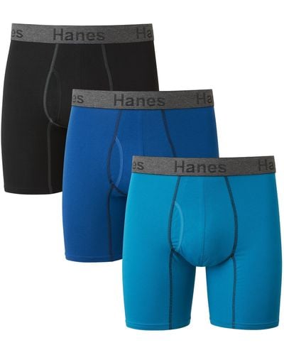 Hanes S 3-pack Comfort Flex Fit Ultra Soft Stretch Brief - Blue