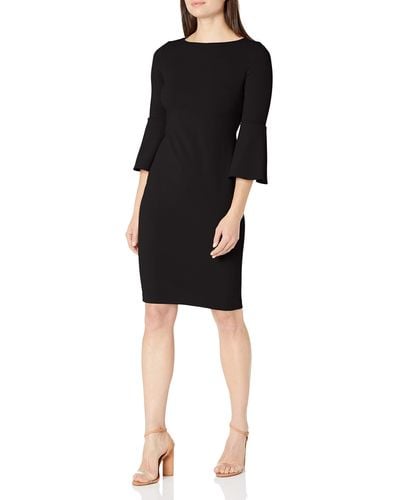 Calvin Klein Peplum Sheath Dress - Black