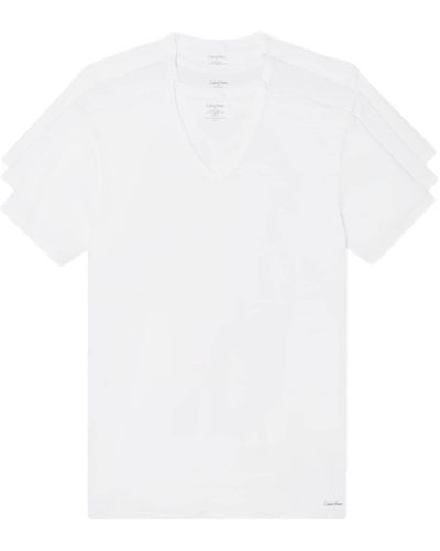Calvin Klein Cotton Stretch Slim Fit 3-pack Crewneck T-shirt - White