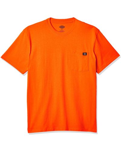Dickies Mens Heavyweight Crew Neck Short Sleeve Tee Big-tall T Shirt - Orange