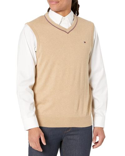 Tommy Hilfiger Cotton Sweater Vest - Natural