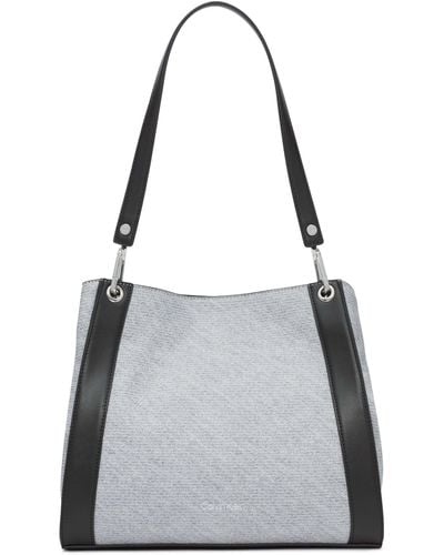 Calvin Klein Reyna Novelty Triple Compartment Shoulder Bag - Gray