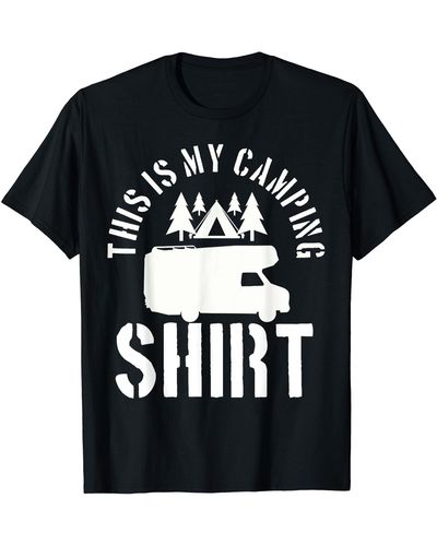 Camper Camping Trailer Van Mobile Home Caravan Motorhome T-shirt - Black