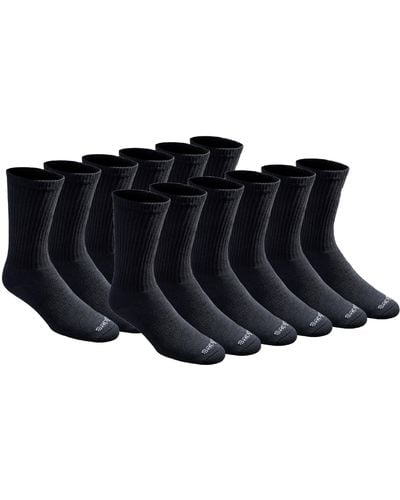 Dickies Big And Tall Multi-pack Dri-tech Moisture Control Crew Socks - Black