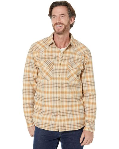 Pendleton Long Sleeve Wyatt Cotton Shirt - Natural