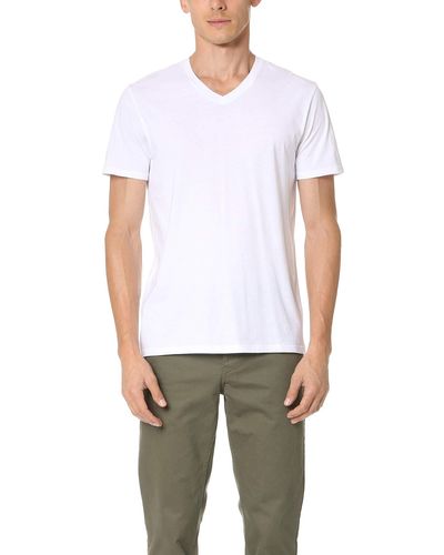 Vince Favorite Pima Cotton Short-sleeve V-neck T-shirt - White