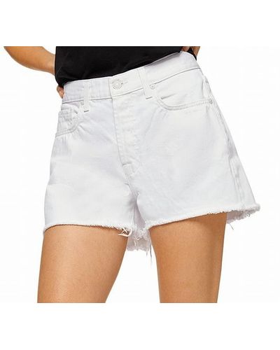 7 For All Mankind Monroe Cutoffs Shorts In Clean White Rigid