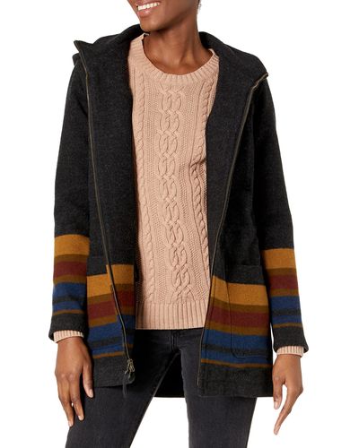 Pendleton Zip Front Hooded Wool Parka - Multicolor