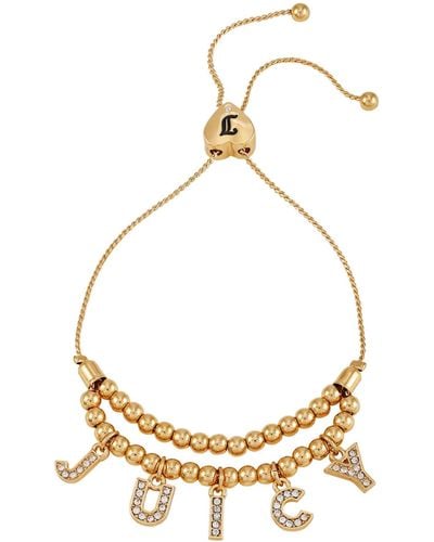 Juicy Couture Goldtone Glass Stones Slider Charm Bracelet For - Metallic