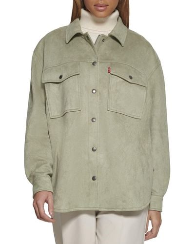Levi's Soft Faux Suede Shirt Jacket - Green