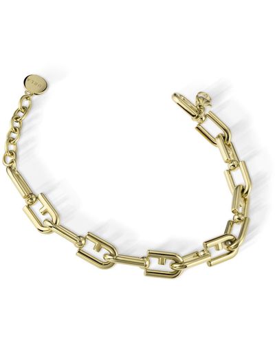 Furla Chained Logo Bracelet - Metallic