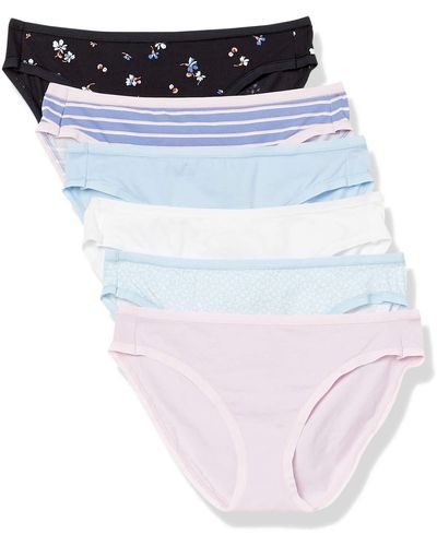 Amazon Essentials Katoen Stretch Bikini Panty,6-pack Geraffineerde Bloemen,xxl - Blauw