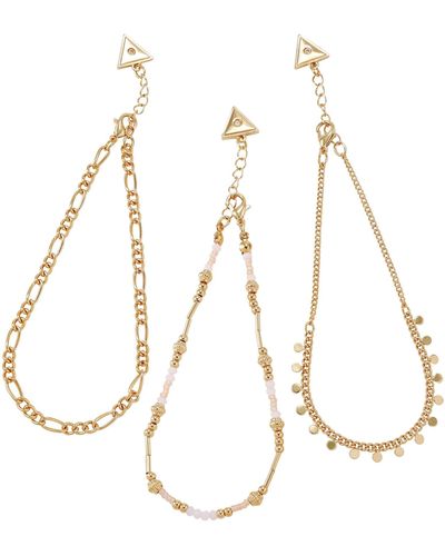 Guess Goldtone Mixed 3 Piece Anklet Set For - Metallic