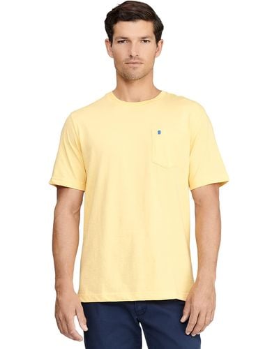 Izod Classic Saltwater Soft Wash Pocket Crew T-shirt - Yellow