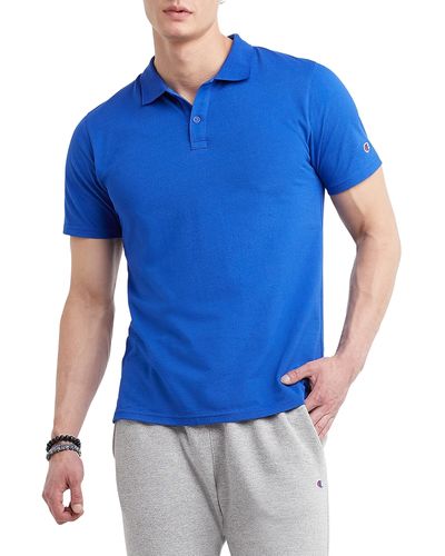 Champion , Comfortable Athletic, Best Polo T-shirt For , Flight Blue With Taglet, Medium