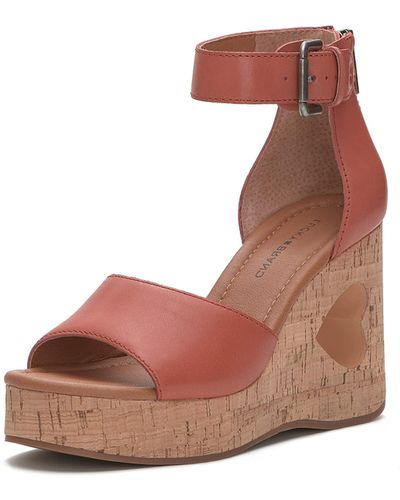 Lucky Brand Himmy Sculpted Wedge Sandal - Red