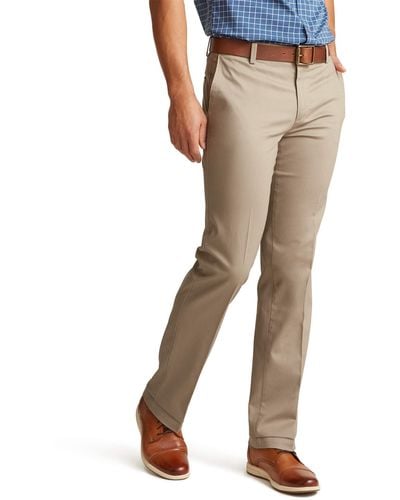 Dockers Straight Fit Signature Lux Cotton Stretch Khaki Pant-creased - Brown