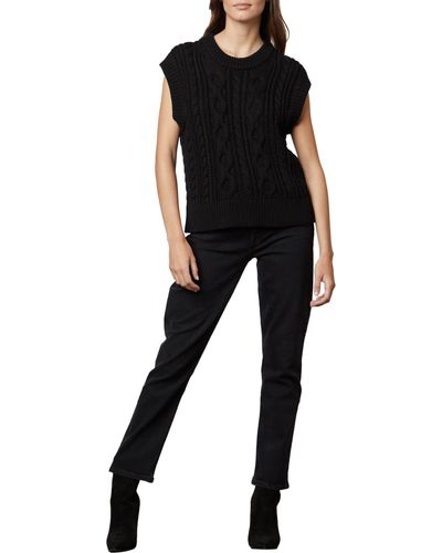 Velvet By Graham & Spencer Hadden Chunky Pima Cotton Sweater Vest - Black