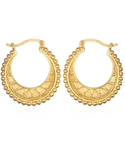 Satya Jewelry Gold Dala Hoop Earrings - Metallic