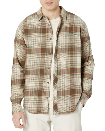 Billabong Classic Long Sleeve Flannel Shirt - Natural