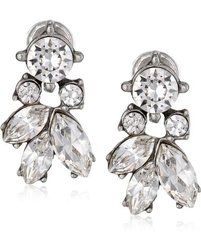 Ben-Amun Clear Crystal Stud Earrings For Bridal Wedding Anniversary - Metallic