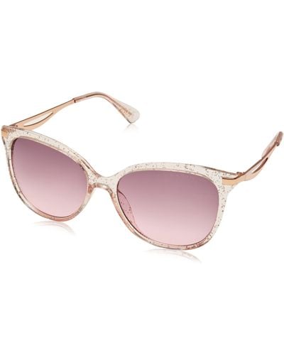 U.S. POLO ASSN. Pa5034 Round Glitter Sunglasses With Metal And Enamel Temple And 100% Uv Protection - Pink