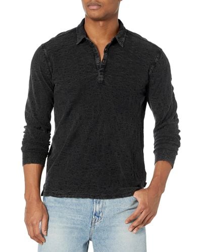 John Varvatos Adam Long Sleeve Polo - Black