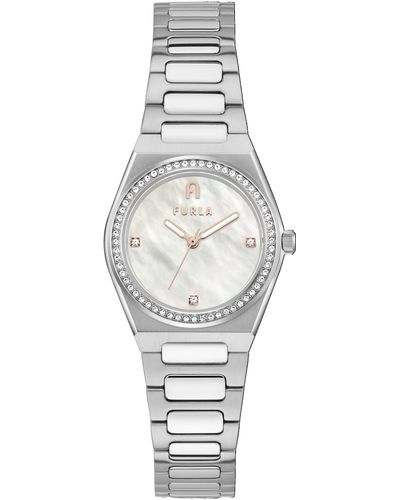 Furla Ladies Silver Tone Stainless Steel Bracelet Watch Ww00020003l1 - Metallic