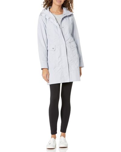 Cole Haan Packable Hooded Rain Jacket With Bow - White