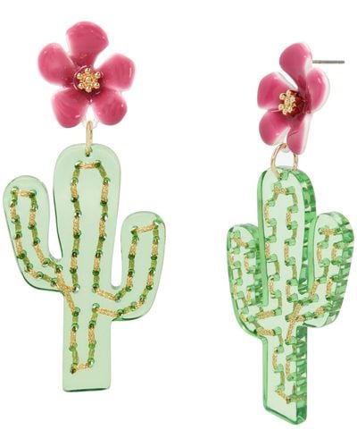 Betsey Johnson S Cactus Drop Earrings - Green