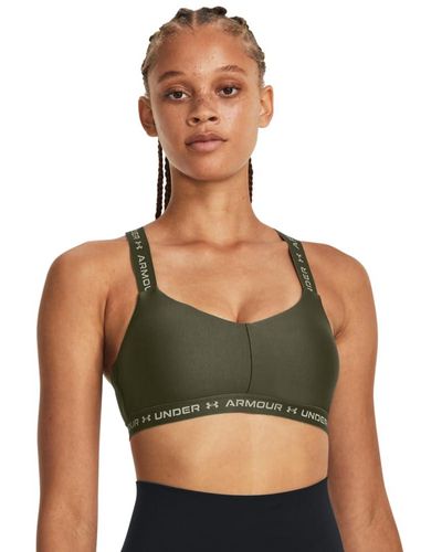 Under Armour Crossback Low Bra, - Green