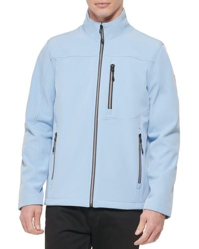 Guess Softshell Long Sleeve 1 Chest Pocket Jacket - Blue