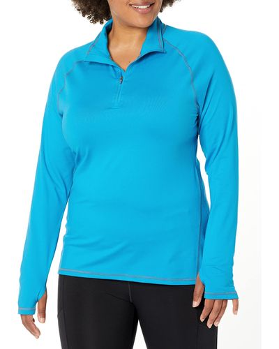 Hanes Womens Sport Performance Fleece Quarter Zip Pullover Sweatshirt - Blue