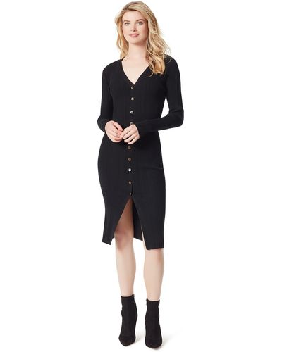 Jessica Simpson Plus Size Austyn Long Sleeve Cardigan Dress - Black
