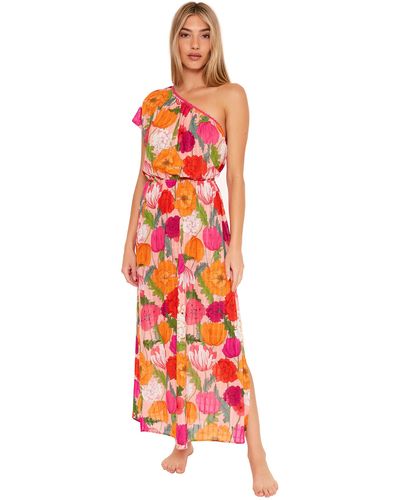 Trina Turk Sunny Bloom One Shoulder Maxi - Red