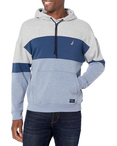 Nautica Sustainably Crafted Colorblock Hoodie - Blue
