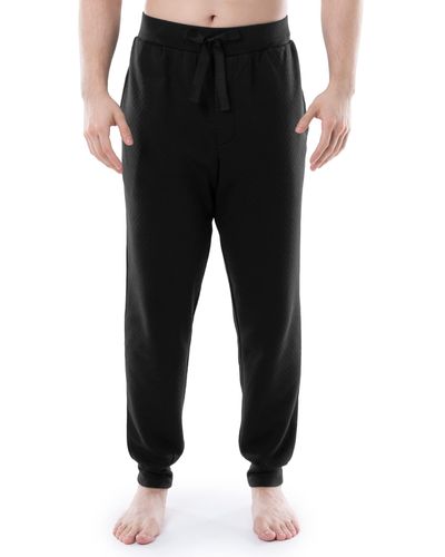 Izod Quilted Knit Sleep Jogger Pant - Black