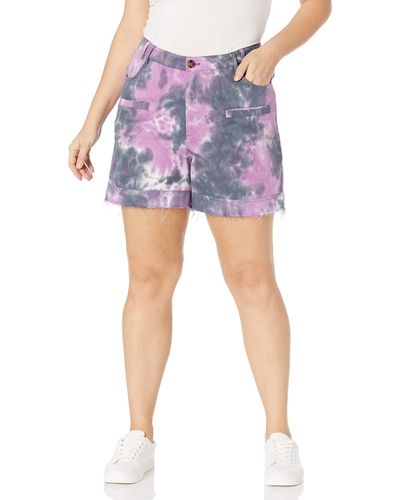 Kendall + Kylie Kendall + Kylie Plus Size High Waisted Double Pocket Shorts - Purple