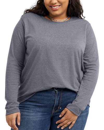 Hanes Size Originals Tri-blend Long-sleeve T-shirt - Gray