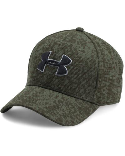 Under Armour Printed Blitzing Stretch Fit Hat - Green