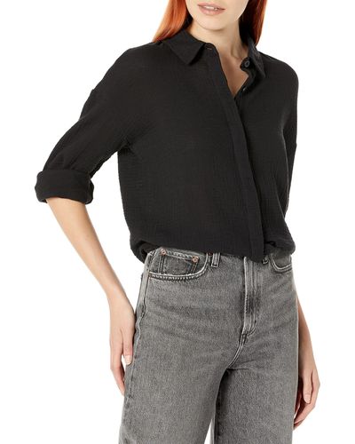Monrow Ht1039-relaxed Blouse - Black